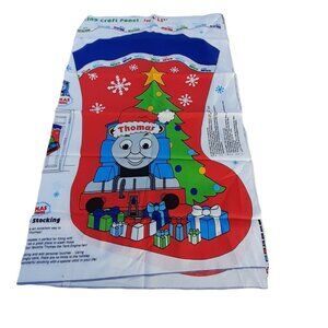 Fabric Panel Christmas Stocking Thomas The Train Large Size 30" Cut and Sew